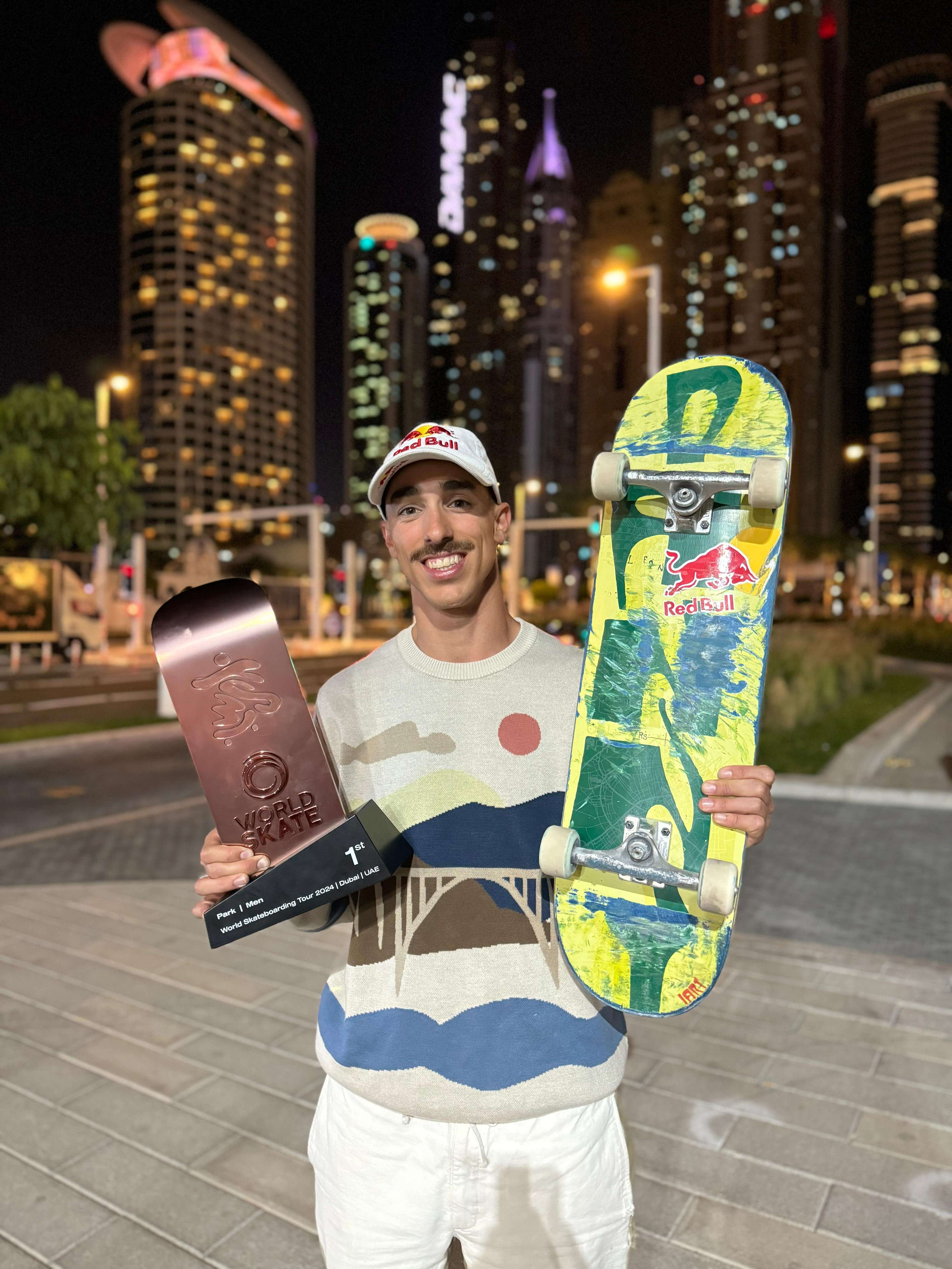 Danny Leon wins World Skateboard Tour in Dubai